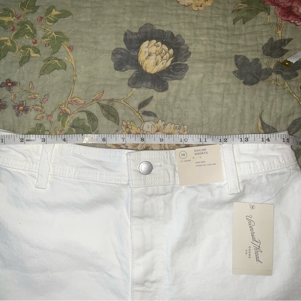 Universal Thread NWT Sailor White High-Rise Cotton Denim Shorts size 10 - Picture 6 of 9